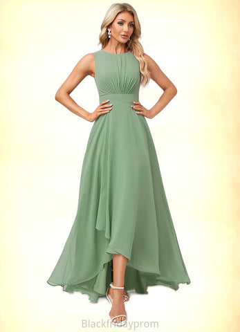 Kendall A-line Scoop Asymmetrical Chiffon Bridesmaid Dress BF2P0022589