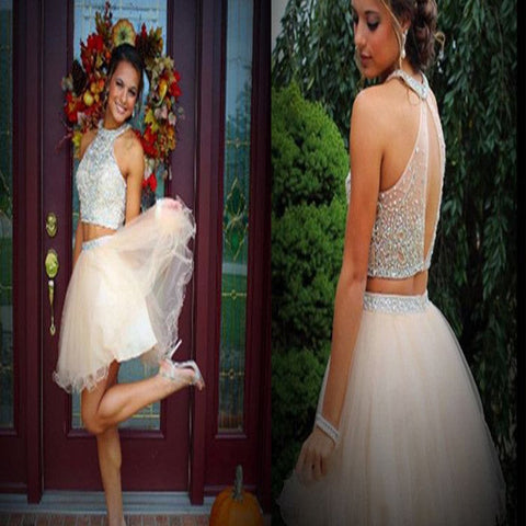 Briana Homecoming Dresses Two Pieces New Arrival Rhinestone Sparkly Freshman Cute CD05