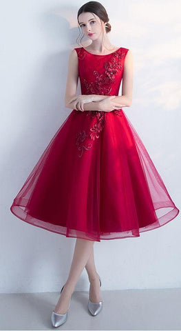 A-Line Tulle Rylee Homecoming Dresses Sleeveless New Arrival Graduation Dresses With Flowers CD2660