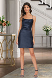 Camryn Sheath/Column Square Short/Mini Satin Homecoming Dress With Pleated BF2P0020506