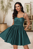 Jaslyn A-line Sweetheart Short/Mini Satin Homecoming Dress BF2P0020497