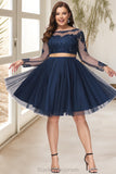 Tara A-line Scoop Short/Mini Tulle Homecoming Dress BF2P0020573