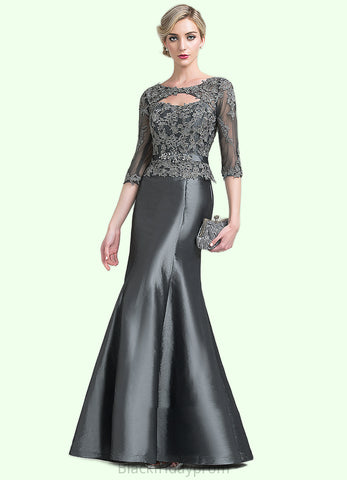 Lucy Trumpet/Mermaid Scoop Neck Floor-Length Taffeta Mother of the Bride Dress With Beading Appliques Lace Sequins BF2126P0014832