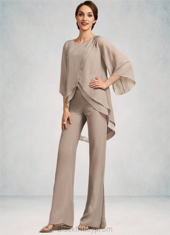 Tiffany Jumpsuit/Pantsuit Scoop Neck Floor-Length Chiffon Mother of the Bride Dress BF2126P0014864