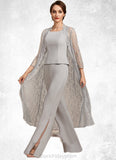 Leia Jumpsuit/Pantsuit Square Neckline Floor-Length Chiffon Mother of the Bride Dress BF2126P0014900