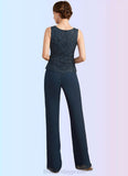 Amelia Jumpsuit/Pantsuit Scoop Neck Floor-Length Chiffon Lace Mother of the Bride Dress With Beading Sequins BF2126P0014910