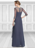 Abigayle A-Line Scoop Neck Floor-Length Chiffon Mother of the Bride Dress With Beading Sequins Cascading Ruffles BF2126P0014921