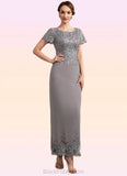 Natasha Sheath/Column Scoop Neck Ankle-Length Chiffon Lace Mother of the Bride Dress With Sequins BF2126P0014922