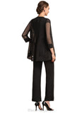Janet Jumpsuit/Pantsuit Scoop Neck Ankle-Length Chiffon Mother of the Bride Dress With Beading Sequins BF2126P0014932