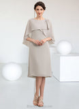 Winnie A-Line Scoop Neck Knee-Length Chiffon Mother of the Bride Dress BF2126P0014935