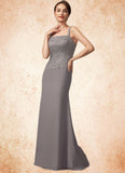Poll Sheath/Column Square Neckline Floor-Length Chiffon Lace Mother of the Bride Dress BF2126P0014936