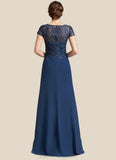 Angeline A-Line V-neck Floor-Length Chiffon Lace Mother of the Bride Dress With Sequins BF2126P0014938