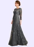 Lillian A-Line Scoop Neck Floor-Length Lace Mother of the Bride Dress With Sequins BF2126P0014939