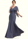 Lorena Trumpet/Mermaid V-neck Floor-Length Chiffon Mother of the Bride Dress BF2126P0014951