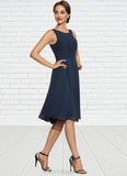 Kayden A-Line Scoop Neck Knee-Length Chiffon Mother of the Bride Dress BF2126P0014957