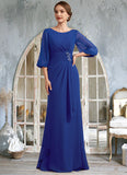 Lilly A-Line Scoop Neck Floor-Length Chiffon Mother of the Bride Dress With Ruffle Beading BF2126P0014963