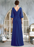 Lilly A-Line Scoop Neck Floor-Length Chiffon Mother of the Bride Dress With Ruffle Beading BF2126P0014963