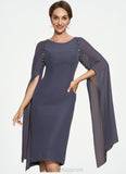 Payton Sheath/Column Scoop Neck Knee-Length Chiffon Mother of the Bride Dress With Beading BF2126P0014969