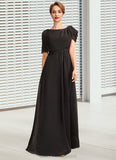 Caylee A-Line Scoop Neck Floor-Length Chiffon Mother of the Bride Dress With Ruffle Beading BF2126P0014970
