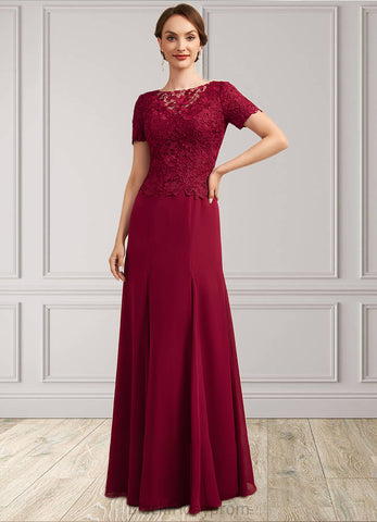 Madeline Trumpet/Mermaid Scoop Neck Floor-Length Chiffon Lace Mother of the Bride Dress BF2126P0014979
