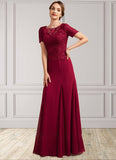 Madeline Trumpet/Mermaid Scoop Neck Floor-Length Chiffon Lace Mother of the Bride Dress BF2126P0014979