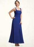 Amanda A-Line Square Neckline Ankle-Length Chiffon Mother of the Bride Dress With Ruffle BF2126P0014982