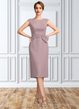 Ina Sheath/Column Scoop Neck Knee-Length Chiffon Mother of the Bride Dress With Ruffle Sequins BF2126P0015023
