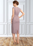Ina Sheath/Column Scoop Neck Knee-Length Chiffon Mother of the Bride Dress With Ruffle Sequins BF2126P0015023