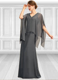 Cassandra A-line V-Neck Floor-Length Chiffon Mother of the Bride Dress With Beading Sequins BF2126P0015031