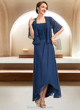 Mariana A-Line Square Neckline Asymmetrical Chiffon Lace Mother of the Bride Dress BF2126P0015034