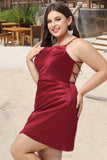 Ariana Bodycon Square Short/Mini Satin Homecoming Dress BF2P0020495