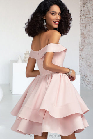 Brooklyn A-line Short/Mini Stretch Crepe Homecoming Dress With Cascading Ruffles BF2P0020540
