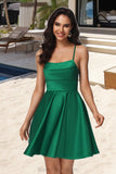 Selena A-line Cowl Short/Mini Satin Homecoming Dress With Pleated BF2P0020511