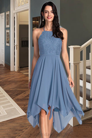 Sadie A-line Halter Asymmetrical Chiffon Lace Homecoming Dress BF2P0020561