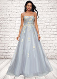 Krista Ball-Gown/Princess Sweetheart Sweep Train Tulle Prom Dresses With Pleated BF2P0022192