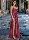 Autumn A-line V-Neck Floor-Length Satin Prom Dresses BF2P0022197