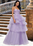 Katherine Ball-Gown/Princess Sweetheart Floor-Length Tulle Prom Dresses With Beading Sequins BF2P0022204