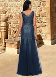 Cindy Sheath/Column V-Neck Floor-Length Sequin Prom Dresses BF2P0022218