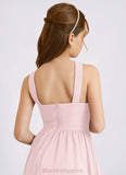 Layla A-Line Pleated Chiffon Floor-Length Junior Bridesmaid Dress Blushing Pink BF2P0022849