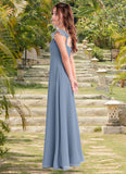 Miriam A-Line Sweetheart Neckline Chiffon Floor-Length Junior Bridesmaid Dress dusty blue BF2P0022869