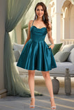 Emma A-line Sweetheart Short/Mini Satin Homecoming Dress BF2P0020478