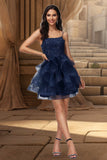 Skylar Ball-Gown/Princess Scoop Short/Mini Lace Tulle Homecoming Dress With Sequins BF2P0020510