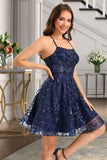 Gabrielle A-line Scoop Short/Mini Lace Homecoming Dress With Sequins BF2P0020461