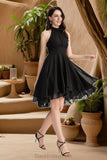 Karla A-line Scoop Asymmetrical Chiffon Homecoming Dress With Pleated BF2P0020513