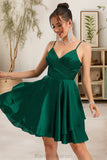 Vivienne A-line V-Neck Short/Mini Silky Satin Homecoming Dress BF2P0020463