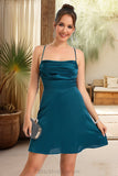 Willa A-line Cowl Short/Mini Silky Satin Homecoming Dress BF2P0020477