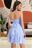 Tiara A-line V-Neck Short/Mini Chiffon Homecoming Dress BF2P0020470