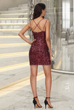 Tracy Bodycon Scoop Short/Mini Sequin Homecoming Dress With Sequins BF2P0020489