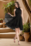 Karla A-line Scoop Asymmetrical Chiffon Homecoming Dress With Pleated BF2P0020513