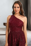 Aniyah A-line One Shoulder Short/Mini Sequin Homecoming Dress With Sequins BF2P0020485